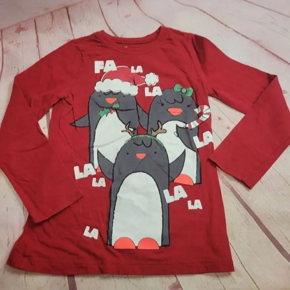 Christmas Penguin shirt M7/8